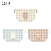 ■Q-LiA（クーリア）■　モコモカ　ワッペン付きランチ巾着