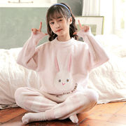 韓国ファッション 秋冬 女の子 ホームウェア 暖かい 子供 かわいい 肌にやさしい パジャマ