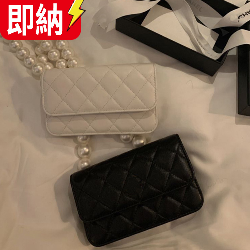 【24H即納 顧客直送可！】韓国ファッション　レディース　パールチェーン　ポシェットバッグ