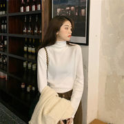 春までOK 暖かい 厚手 韓国版 新作 スリムフィット タートルネック ピュアカラー ベースシャツ