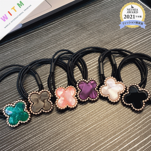 【即日発送可能】四つ葉のクローバー ヘアポニー ヘアゴム 髪留め ヘアアクセサリー 女の子 かわいい