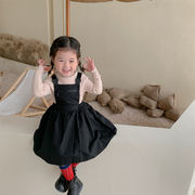 韓国子供服子供秋冬韓版子供服女性スカート純色バックスカート