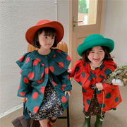 韓国子供服秋冬の新型韓国版子供服コートは、波点女性のロングタイプの保温コートの厚さを厚くしている