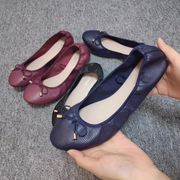 シューズ　靴　パンプス　蝶結び　エナメル　柔らかい　韓国ファッション