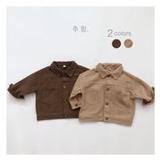 韓国子供服子供のレトロなコート秋冬の新しいベルベットのシャツのカーディガンの工装コート
