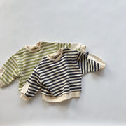 韓国子供服子供服新型子供ストライプのカーディガン