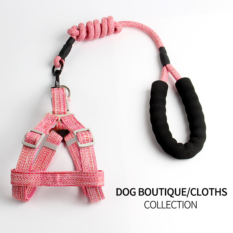 犬の胸のハーネス、ペットの鎖、中小型犬の丸いロープ、胸と背中の鎖