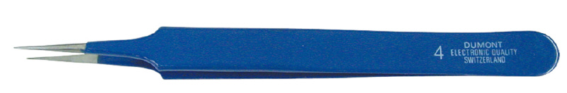 DUMONT 0302-4-CO ピンセット NO.4 ブルー・イノックス