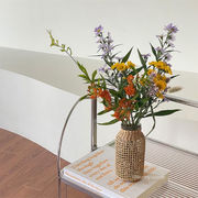 お洒落 気分UP 楽しみ 激安セール ガラス花瓶 花 ドライフラワー 花器 籐 家 居間 装飾 花瓶