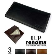 全3色　U.P renoma ユーピーレノマ リアルレザーステッチデザインかぶせ ロングウォレット長財布