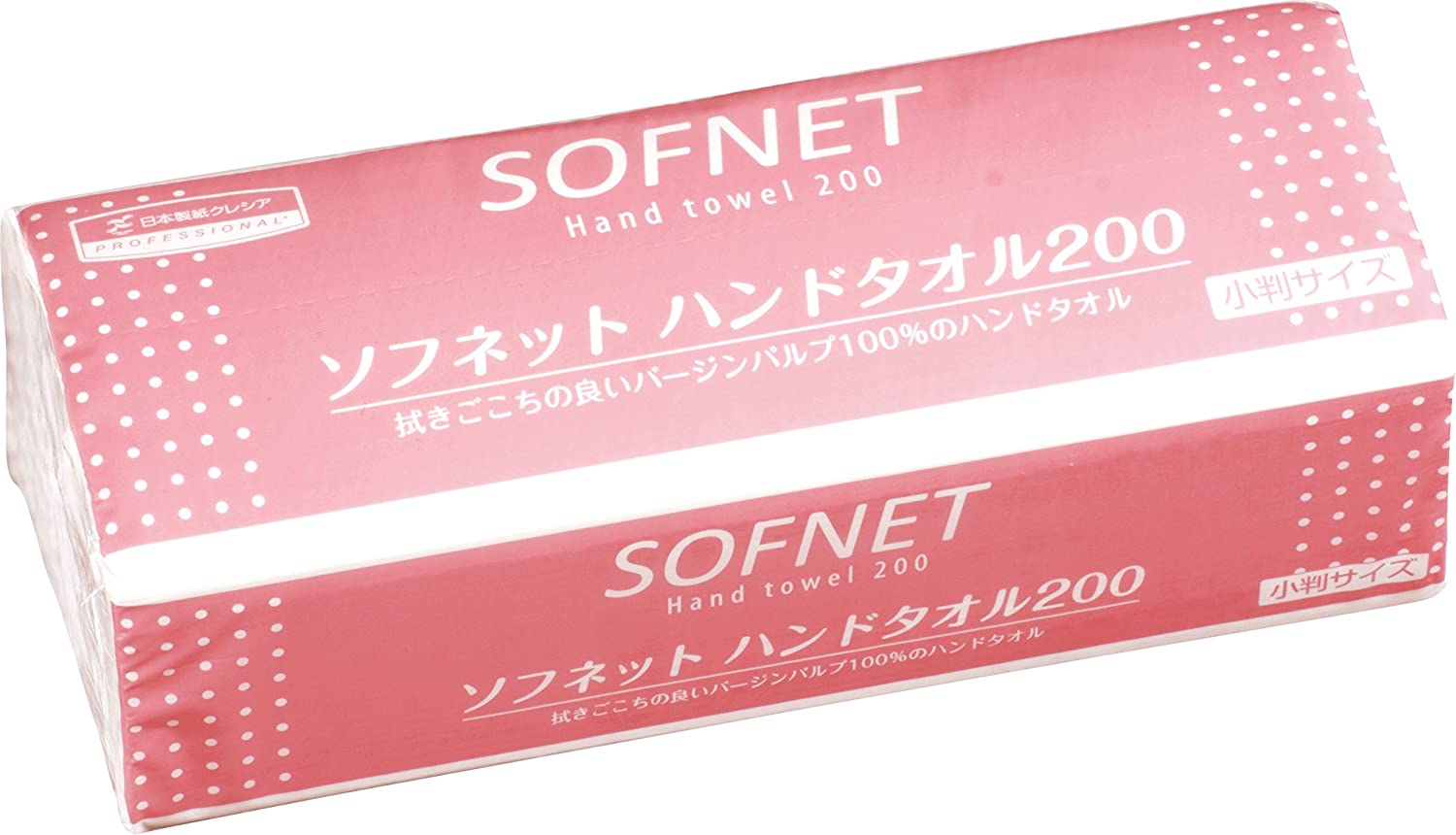 ソフネット ハンドタオル200  小判サイズ 日本製紙クレシア 200枚 40パックセット NO36310(ケース販売）