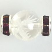 パーツ　ロンデル（SVアメジスト/平型）　 8mm　100個　ビーズ　副資材　アクセサリーパーツ