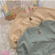 韓国 子供服 春秋ネット色系 かわいいくま Tシャツ 1-3歳 赤ちゃんカーディガン長袖