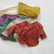 「80-130号」全5色 女の子男の子 長袖カットソー トップス Tシャツ キッズ 子供服