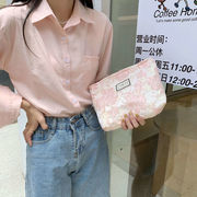 化粧バッグ　ポーチ　花柄　ハート　向日葵　収納バッグ　デザイン　韓国ファッション　全8色