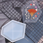 ハンドメイド アクセパーツ ゴム型 UVレジン 石膏粘土 鏡面シリコンモールド コースター トレー 幾何学