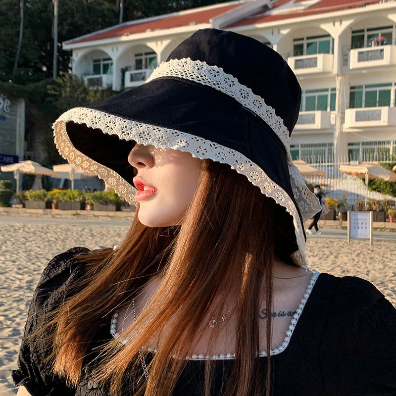 バケットハット　帽子　UVカット　レース　韓国ファッション　レディース　