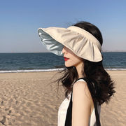 サンバイザー　帽子　折りたたみ　UVカット　紫外線対策　ファッション　レディース　UPF50+