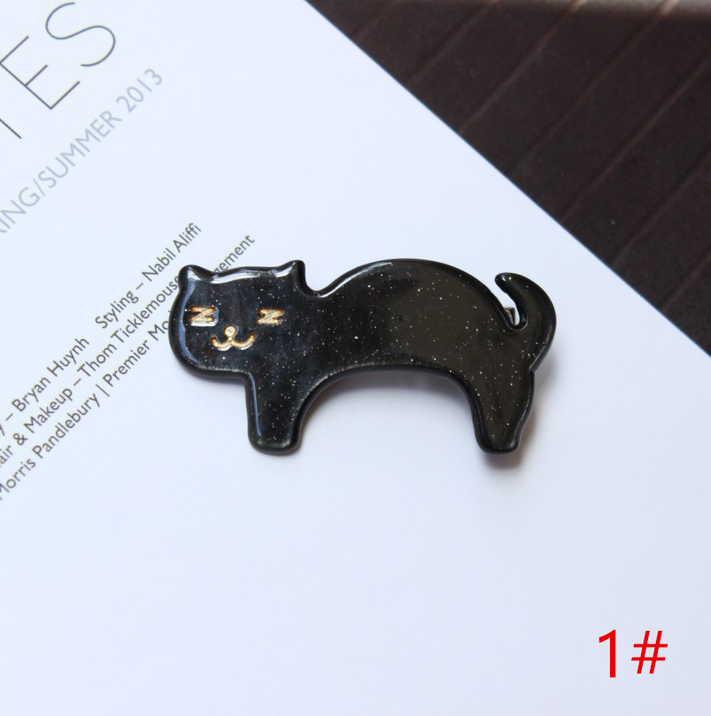 猫黒猫ブラックヘアピンヘアアクセサリーヘアクリップ