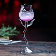 クリエイティブ ガラス ワイングラス ゴブレット ローズ 透明な デザインセンス