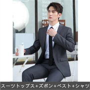 INSスタイル 職業 ベストマン 韓国 結婚 ビジネス フォーマル コート スリム カジュアル スーツ セット男性