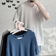 激安セール 薄い 半袖 Tシャツ 夏 Vネック ゆったりする アイスシルク ボトミングシャツ メンズ