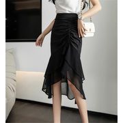 大人の魅力高まる 韓国ファッション ハイウエスト スプリット スカート 受け取って腰 タイトスカート