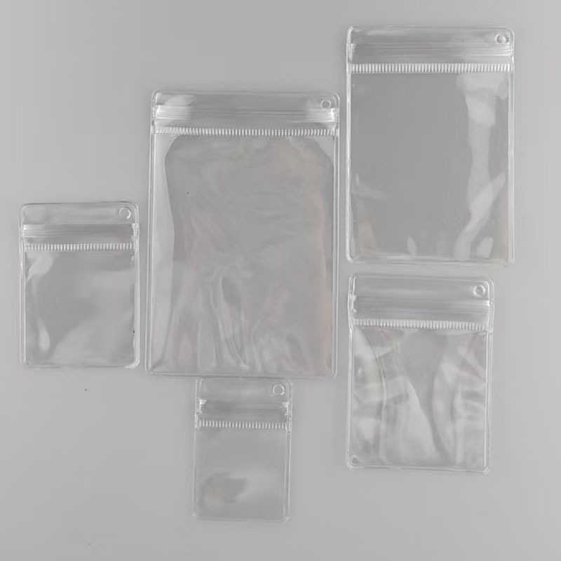 穴あき ジュエリー袋 ビニール バッグ チャック袋 透明袋 小分け袋 ラッピング袋