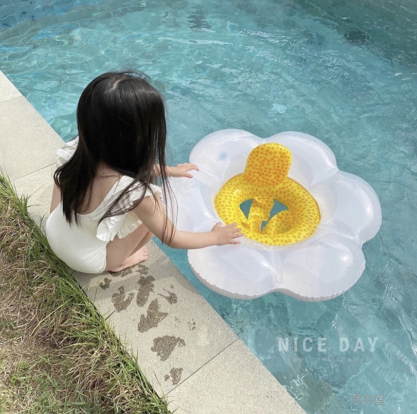 2022夏新作　子供用　遊べる浮輪　親子浮き輪　花柄　かわいい 　水泳用品　水遊び用品 人気