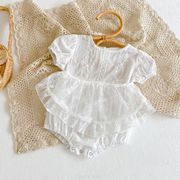 夏新作 連体服+エプロン 二点セット★ins 子供服 赤ん坊 女の赤ちゃん 半袖 人気 新品