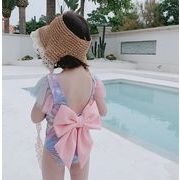 アウトレット価格  韓国風子供服 水着 バックリボンフリル  ワンピース水着 女の子 トレンド  2022夏