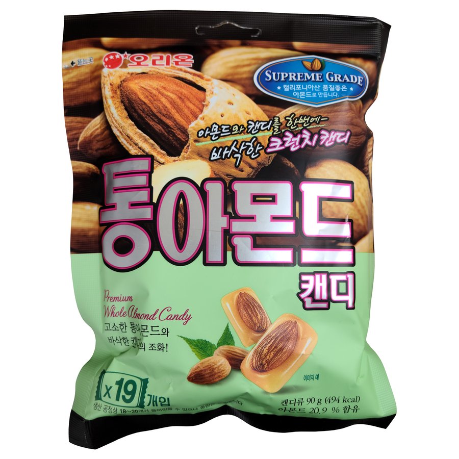 【韓国】 お菓子　人気　オリオン トンアーモンドキャンディ 90g　50400200