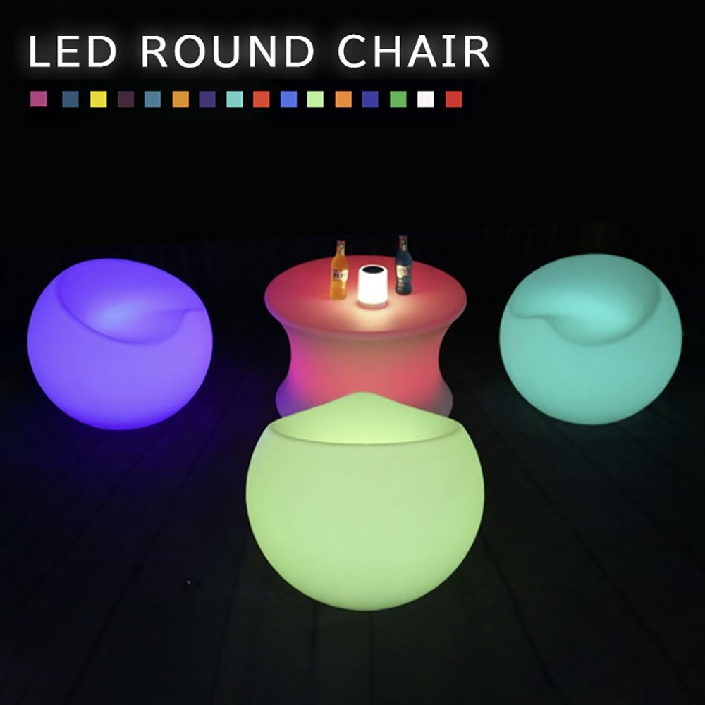 【在庫限り】 椅子 丸型 16色 LED チェア chair スツール 充電式 パーティ