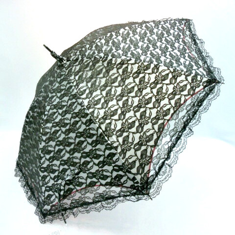 【晴雨兼用】【長傘】UVカット99％以上二重張りレース＆フリル晴雨兼用傘
