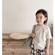 アウトレット価格 2022夏  韓国風子供服  ベビー服 トップス　Tシャツ  半袖 カジュアル  男女兼用 2色