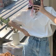 【2022夏服】韓国風レディース服　ゆったり 　シンプル　カジュアル　きれいめ　半袖シャツ