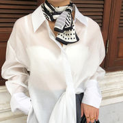 春夏スカーフ　ビンテージ　ドット柄　デザイン　韓国ファッション　 155x17cm