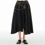 初回送料無料レディース夏のステッチ不規則なプリント傘スカート人気商品ファッション