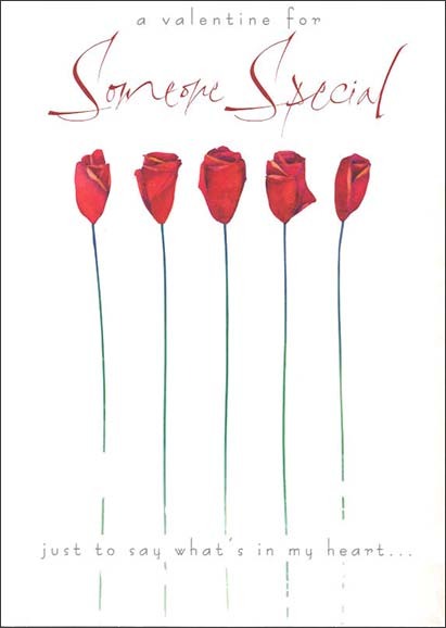 グリーティングカード バレンタイン「5本の赤いバラ」花 メッセージカード