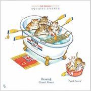 グリーティングカード 多目的 ピーター・クロス「お風呂場でボートをする猫とねずみのコーチ」
