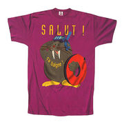 ポストカード サマーカード Tシャツ柄シリーズ「SALUT！」カラー写真 パープル 暑中見舞い