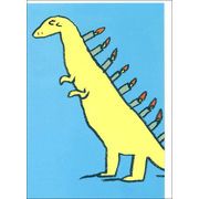 グリーティングカード 多目的 アニマルライフ「キャンドル恐竜」動物 お絵描き イラスト