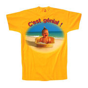 ポストカード サマーカード Tシャツ柄シリーズ「C'est genial！」カラー写真 ビーチ 海 暑中見舞い