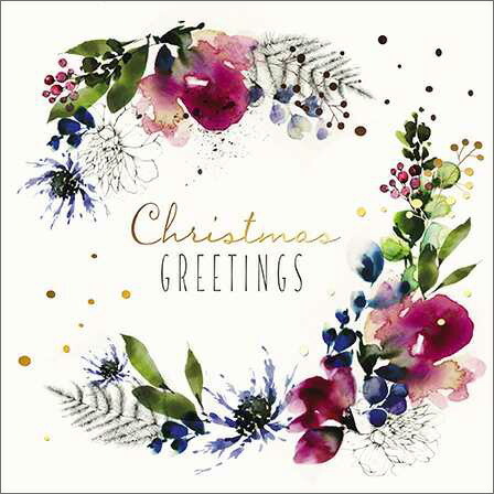 グリーティングカード クリスマス「花のフレーム」メッセージカード ハート 花
