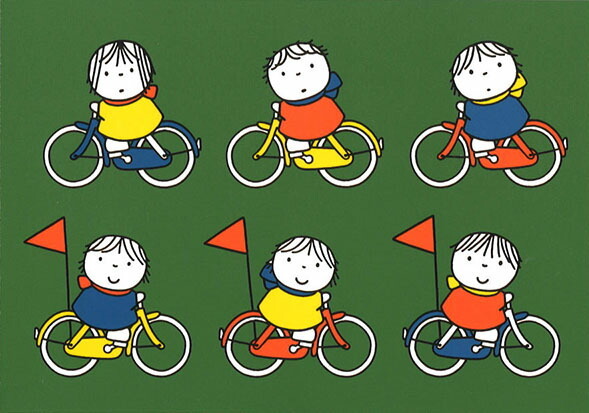ポストカード ミッフィー/ディック・ブルーナ「自転車に乗った子どもたち」イラスト 絵本
