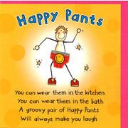 グリーティングカード 多目的 立体パンツ「Happy Pants」ドレス イラスト