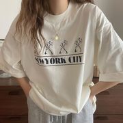 【2022夏服】韓国風レディース服　半袖Tシャツ トップス シンプル　おしゃれ