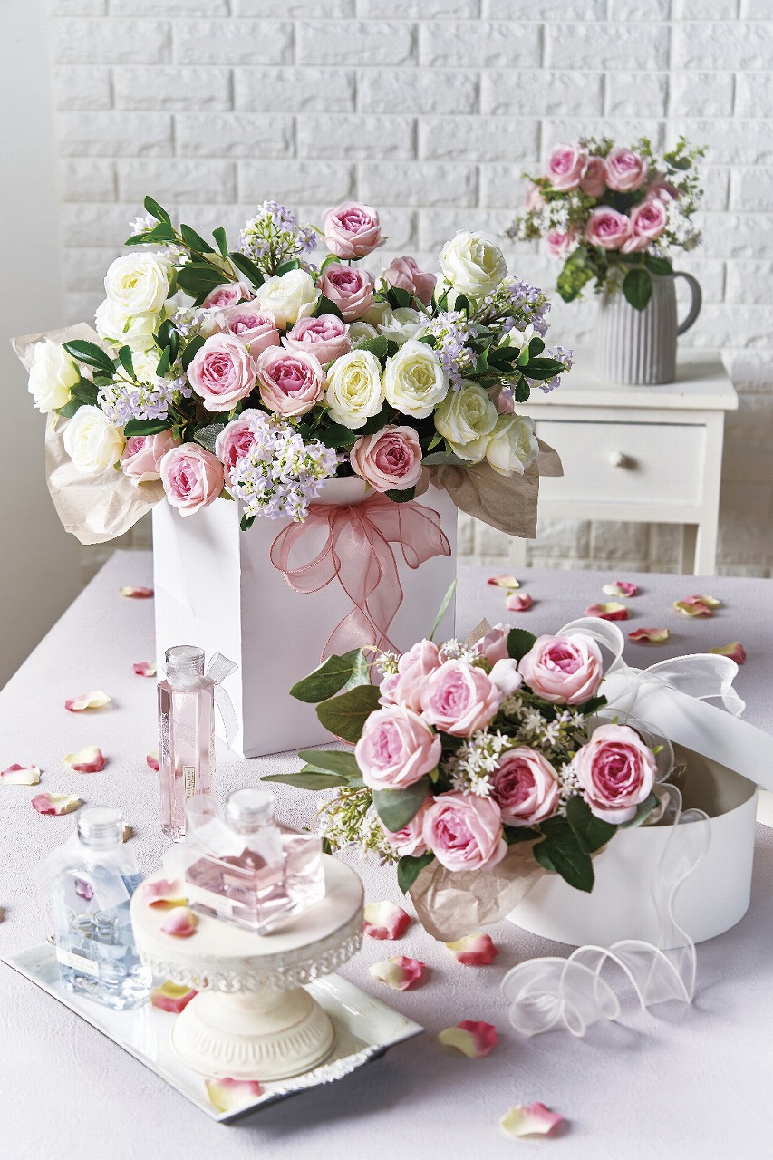 ミニ薔薇72本 aska ローズピンク 造花 かたう アーティフィシャルフラワー