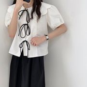 2022夏INS★ファッション　韓国風　おしゃれ　 可愛いパフスリーブ　Tシャツ＋セミロングスカート