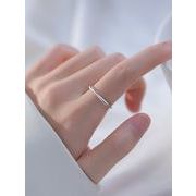 S925ラインリング指輪シンプルクロスリング気質高級感手触り調節可能手元を美しく指輪